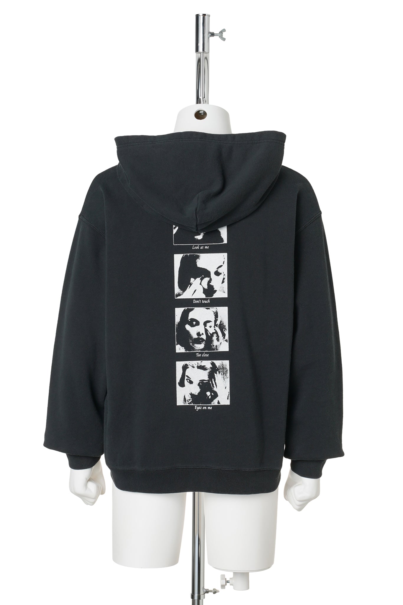 "DISTORTED GIRL" ZIP HOODIE T/C / BLACK