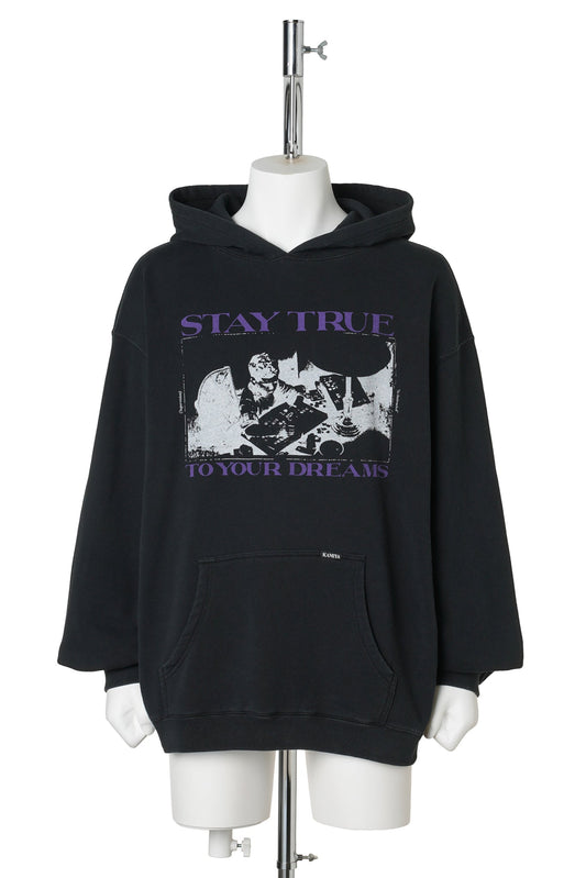 "STAY TRUE TO YOUR DREAM" HOODIE T/C / BLACK