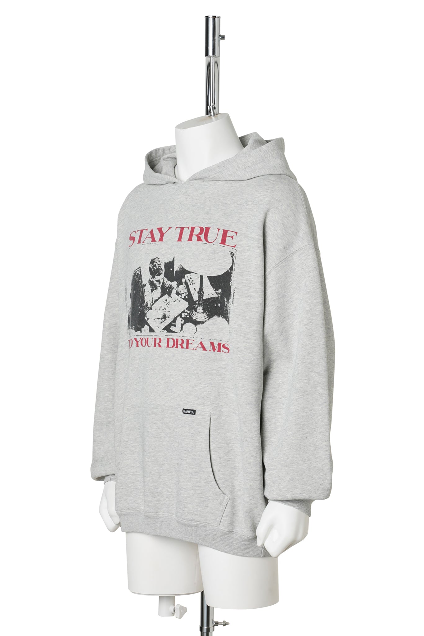 "STAY TRUE TO YOUR DREAM" HOODIE T/C / GRAY