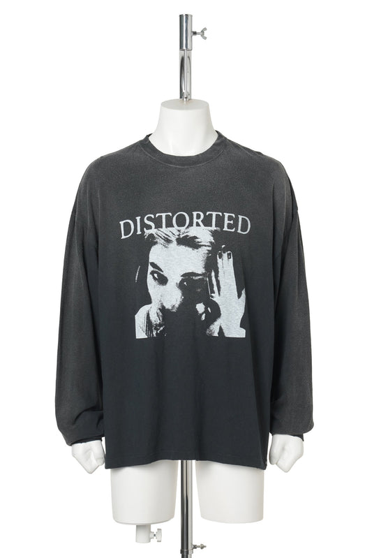 DISTORTED GIRL L/S TEE / BLACK
