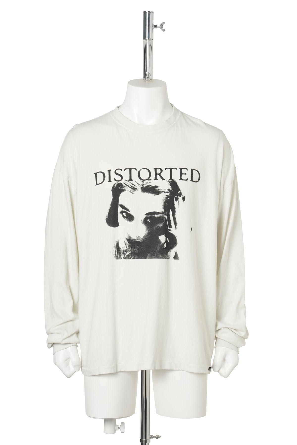 DISTORTED GIRL L/S TEE / WHITE