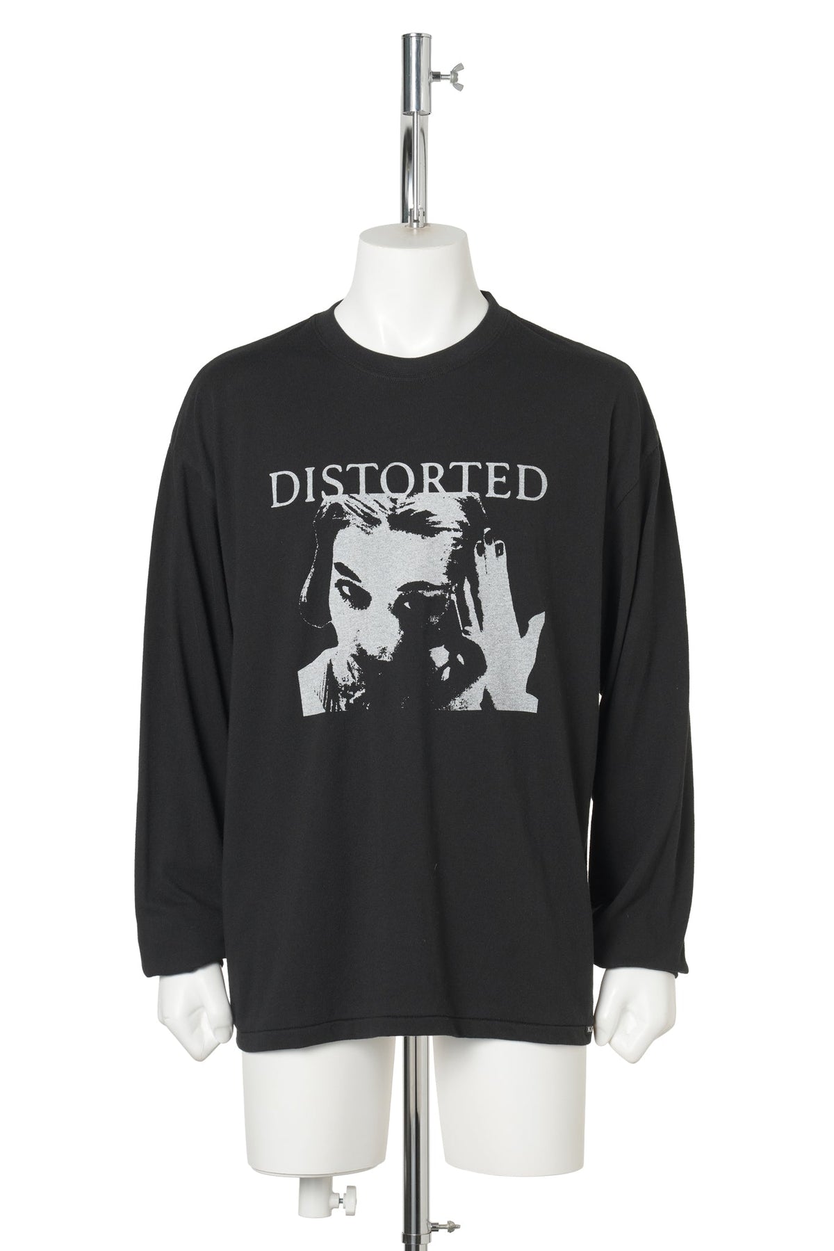 DISTORTED GIRL L/S TEE T/C / BLACK