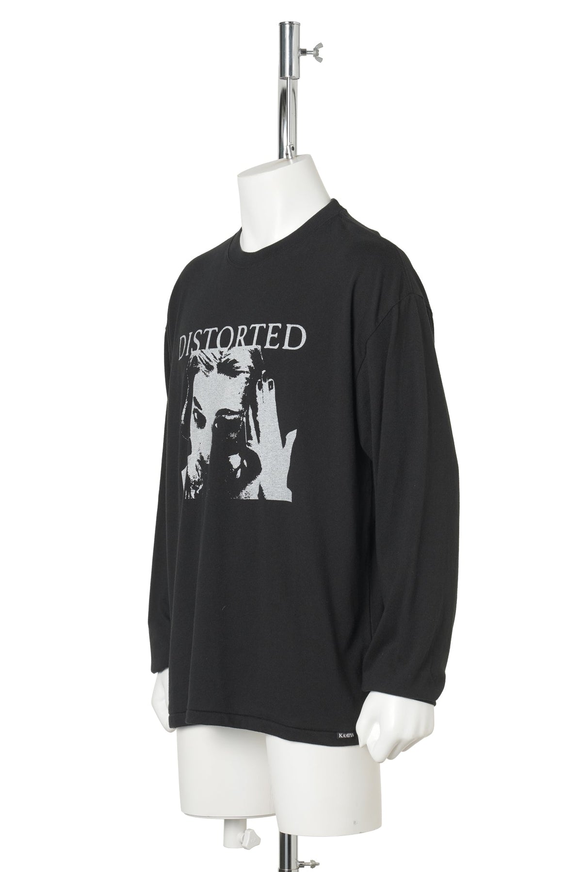 DISTORTED GIRL L/S TEE T/C / BLACK
