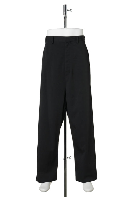 TWILL TAILORED SAROUEL TROUSERS / BLACK