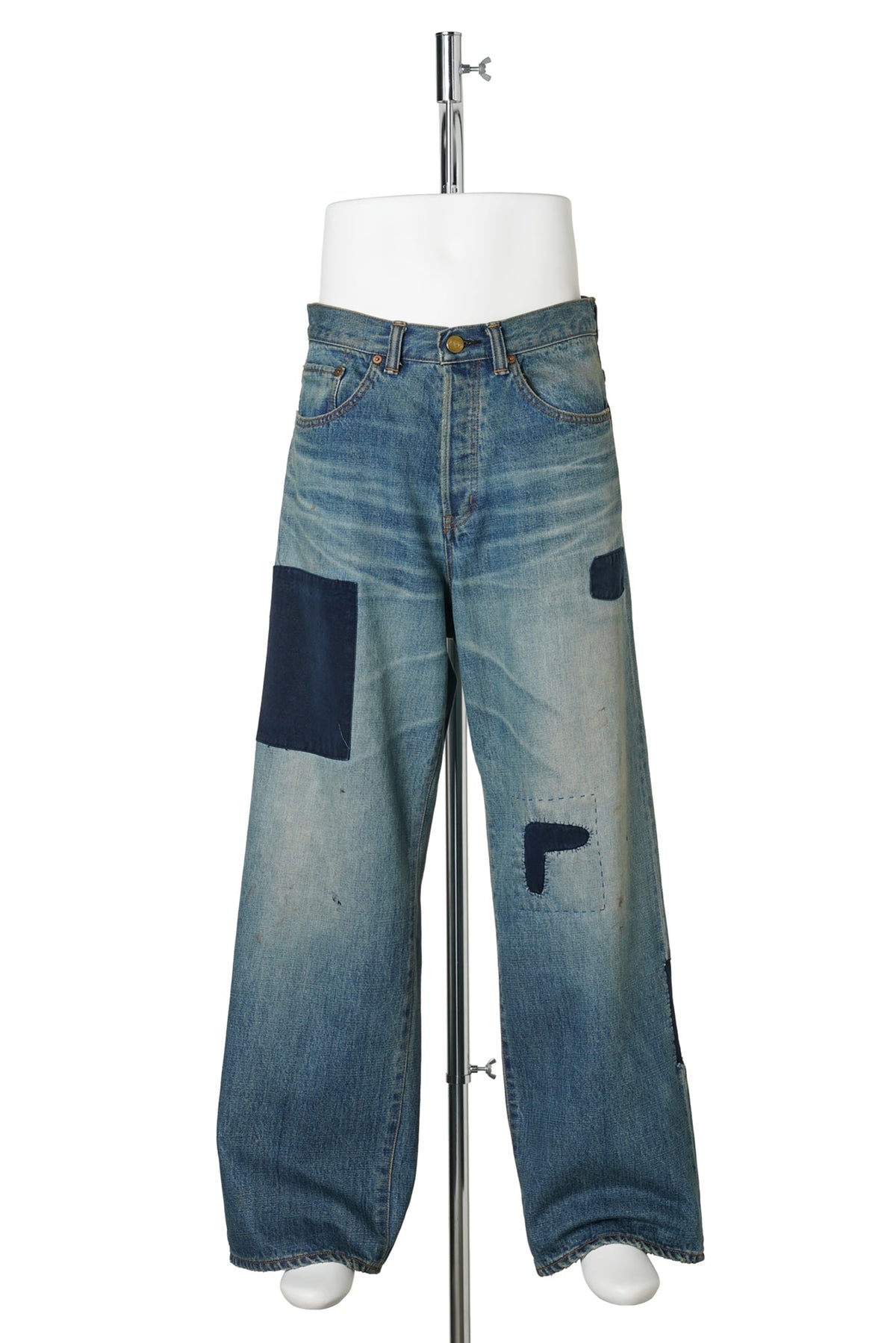 REPAIRED BAGGY JEANS / INDIGO