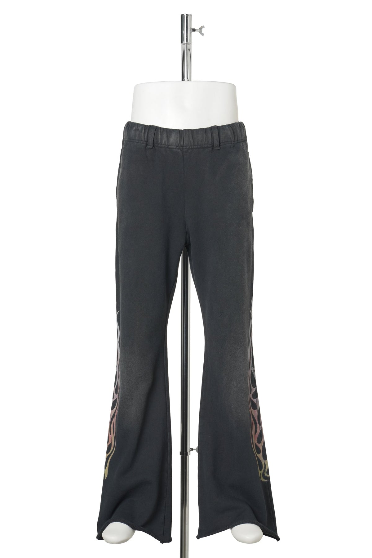 "FLAME" BOOTCUT SWEAT PANTS / BLACK