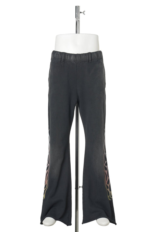 "FLAME" BOOTCUT SWEAT PANTS / BLACK