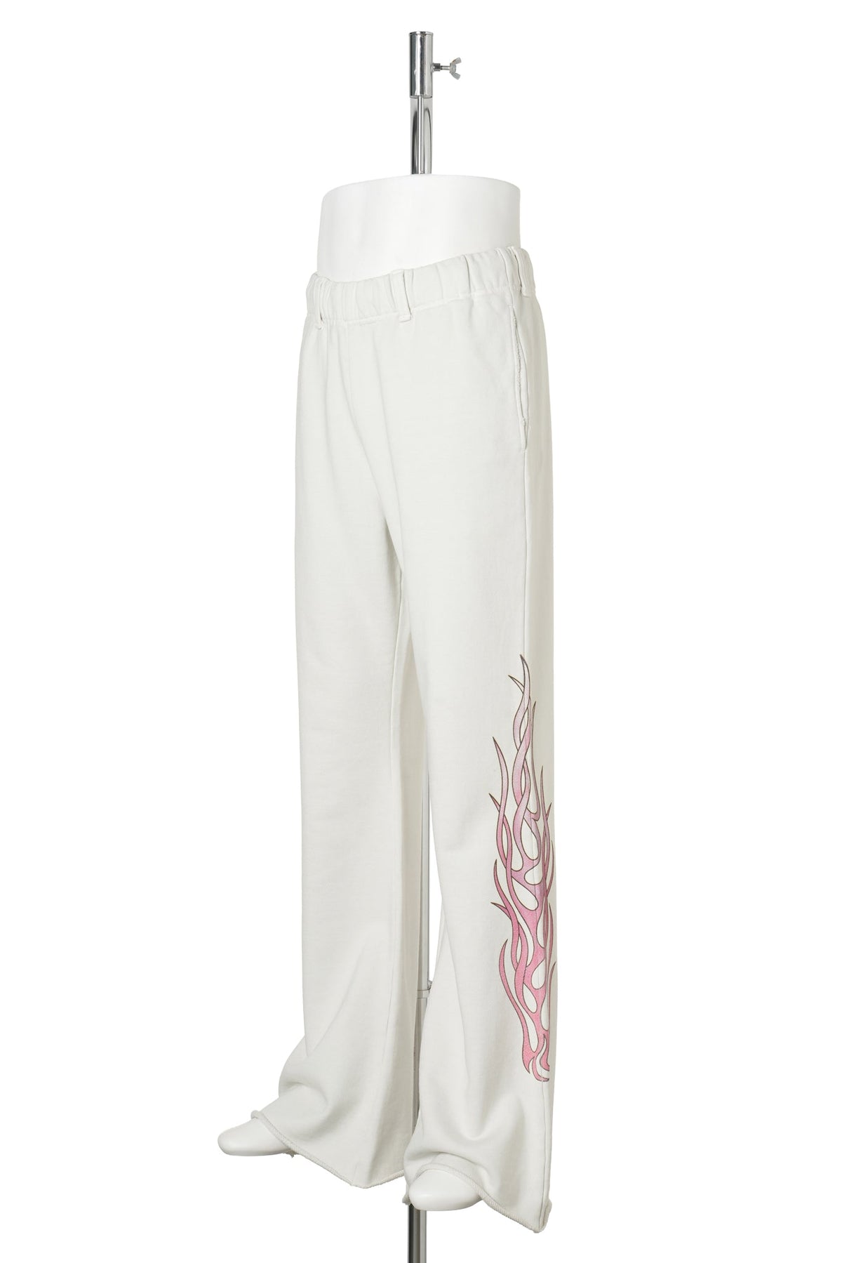 "FLAME" BOOTCUT SWEAT PANTS / WHITE