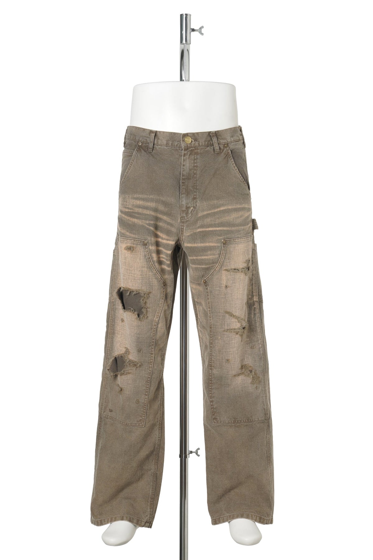 HEAVY SUN-FADED DUCK PAINTER PANTS / KHAKI