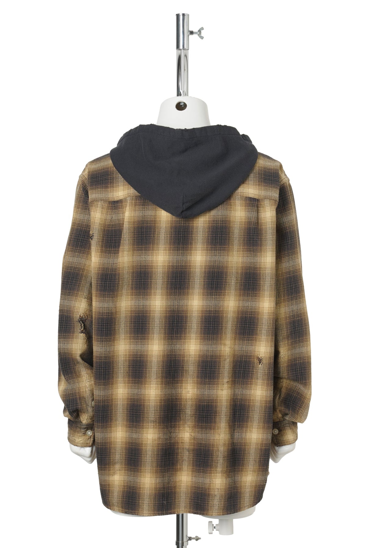 OG CHECK SUN-FADED HOODED SHIRT / YELLOW