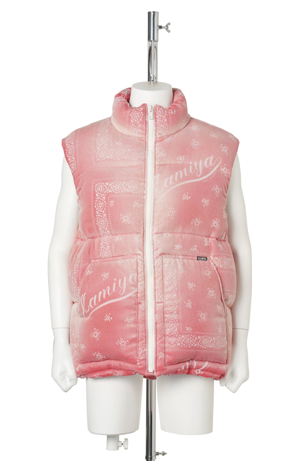 OG BANDANA DISCHARGE DOWN VEST / RED