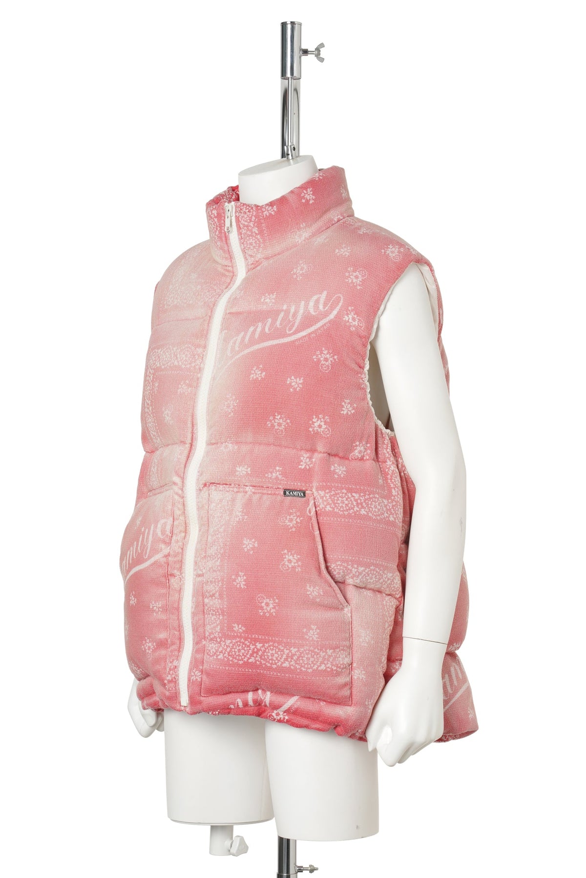 OG BANDANA DISCHARGE DOWN VEST / RED
