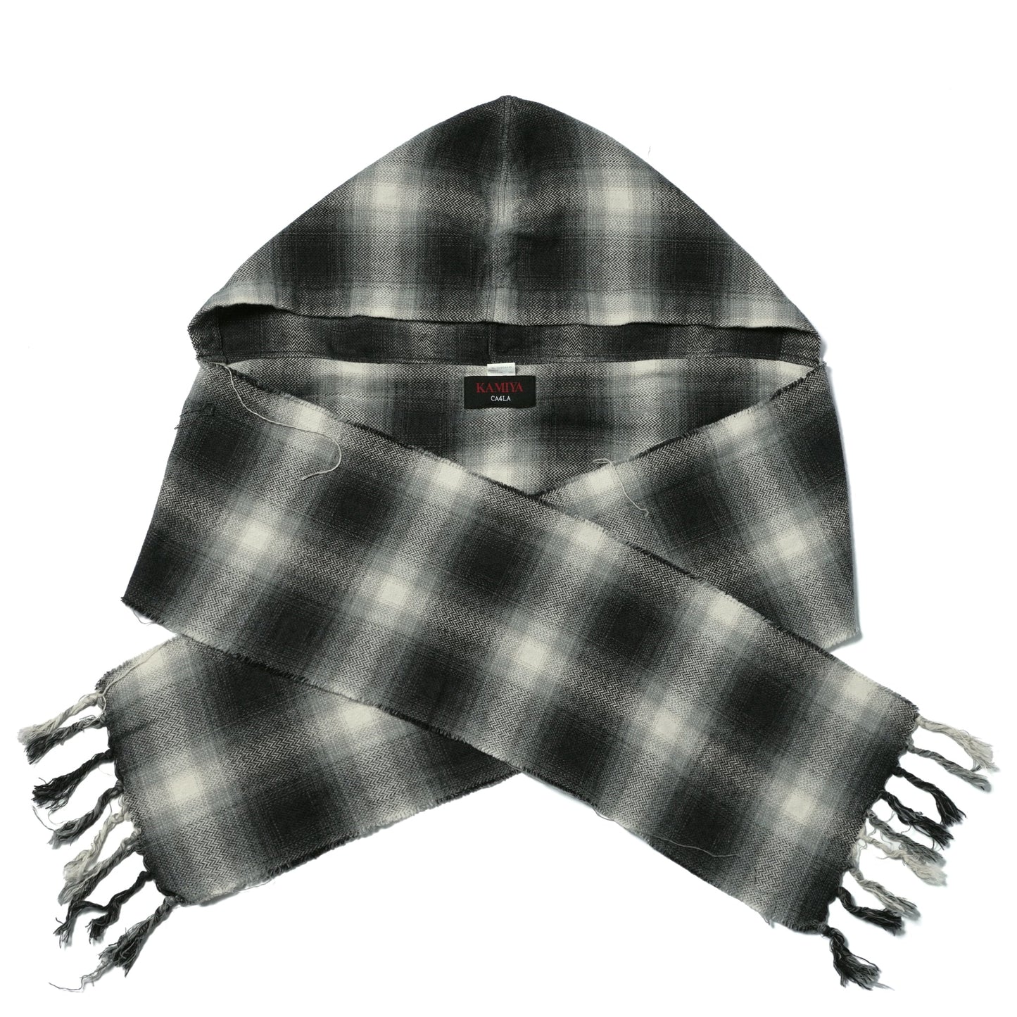 CA4LA × KAMIYA HOODED CHECKED STOLE / BLACK