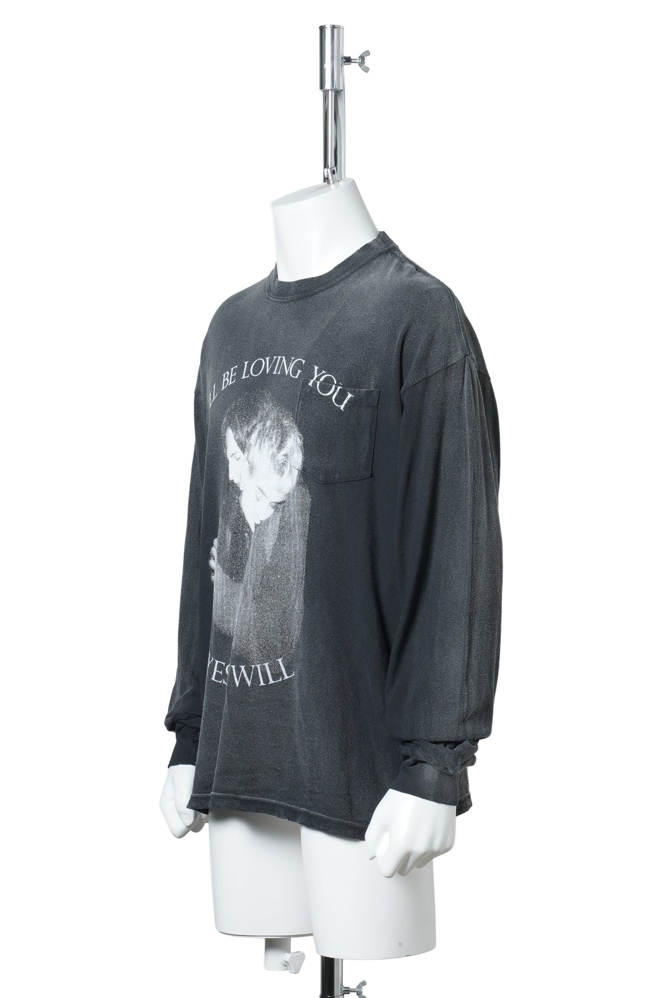“LOVING” L/S POCKET TEE / BLACK