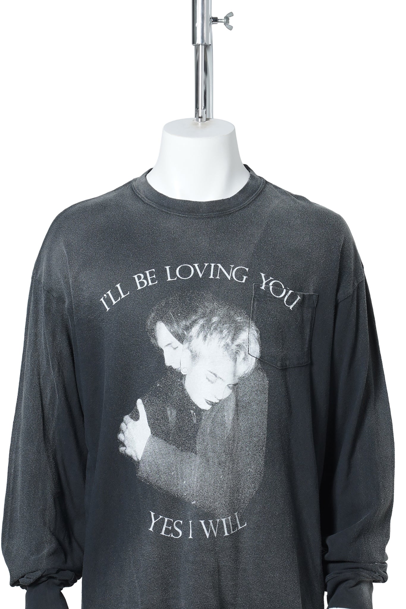 “LOVING” L/S POCKET TEE / BLACK