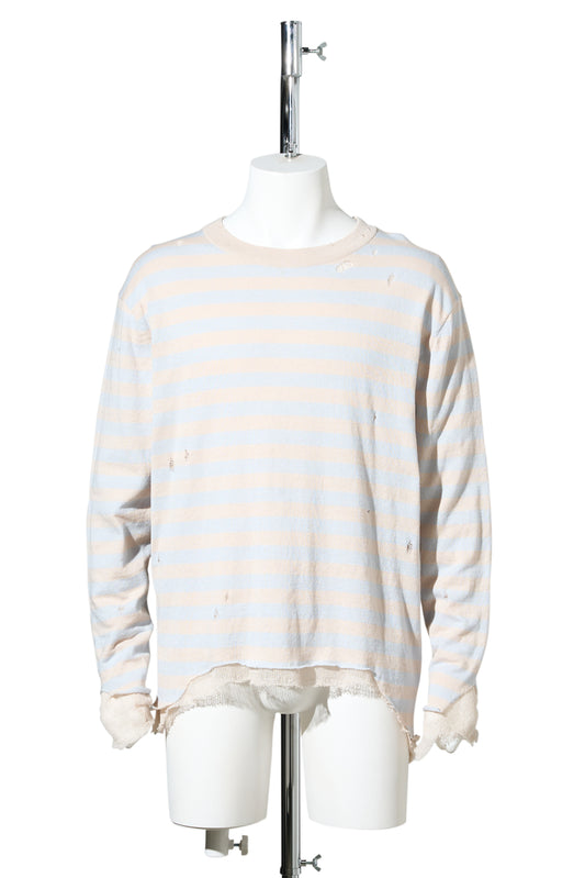 LAYERED HORIZONTAL STRIPED KNIT / GRAY