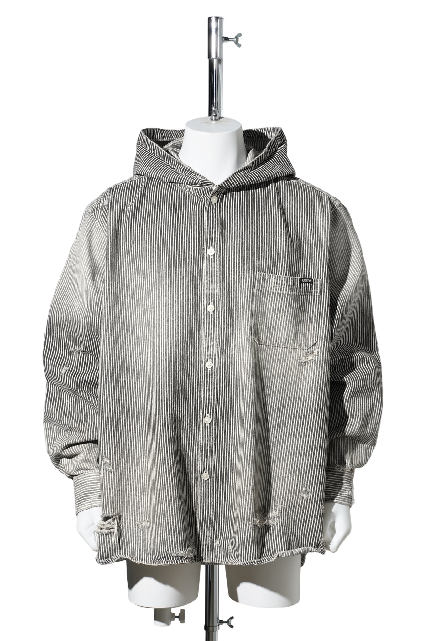 HOODED HICKORY SHIRT / BLACK