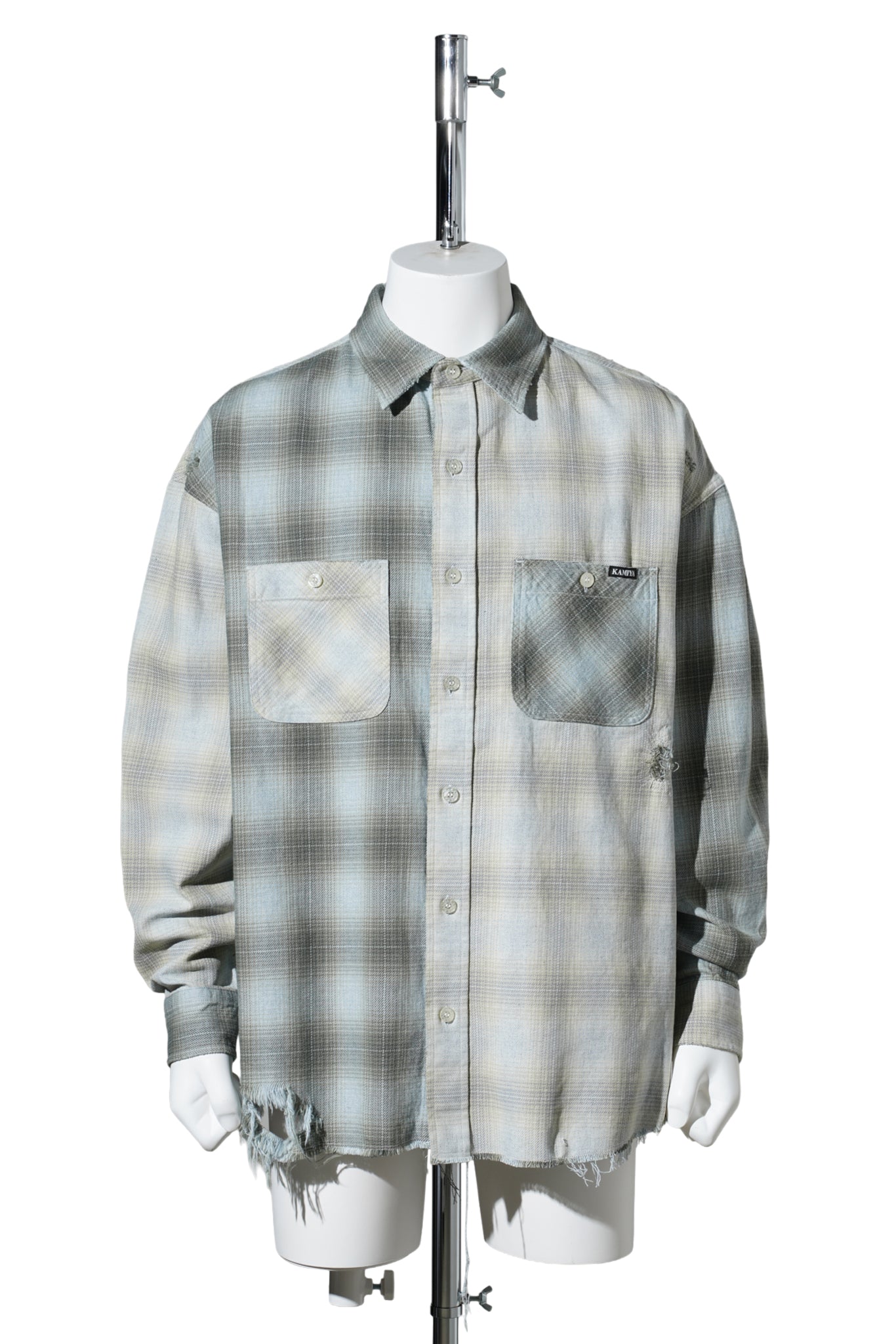 REPAIRED CRAZY CHECKED SHIRT / KHAKI
