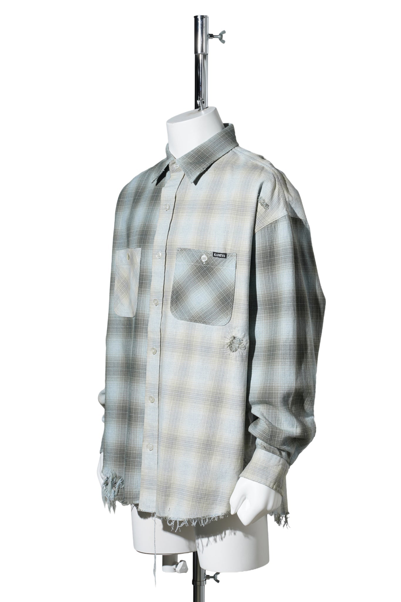 REPAIRED CRAZY CHECKED SHIRT / KHAKI