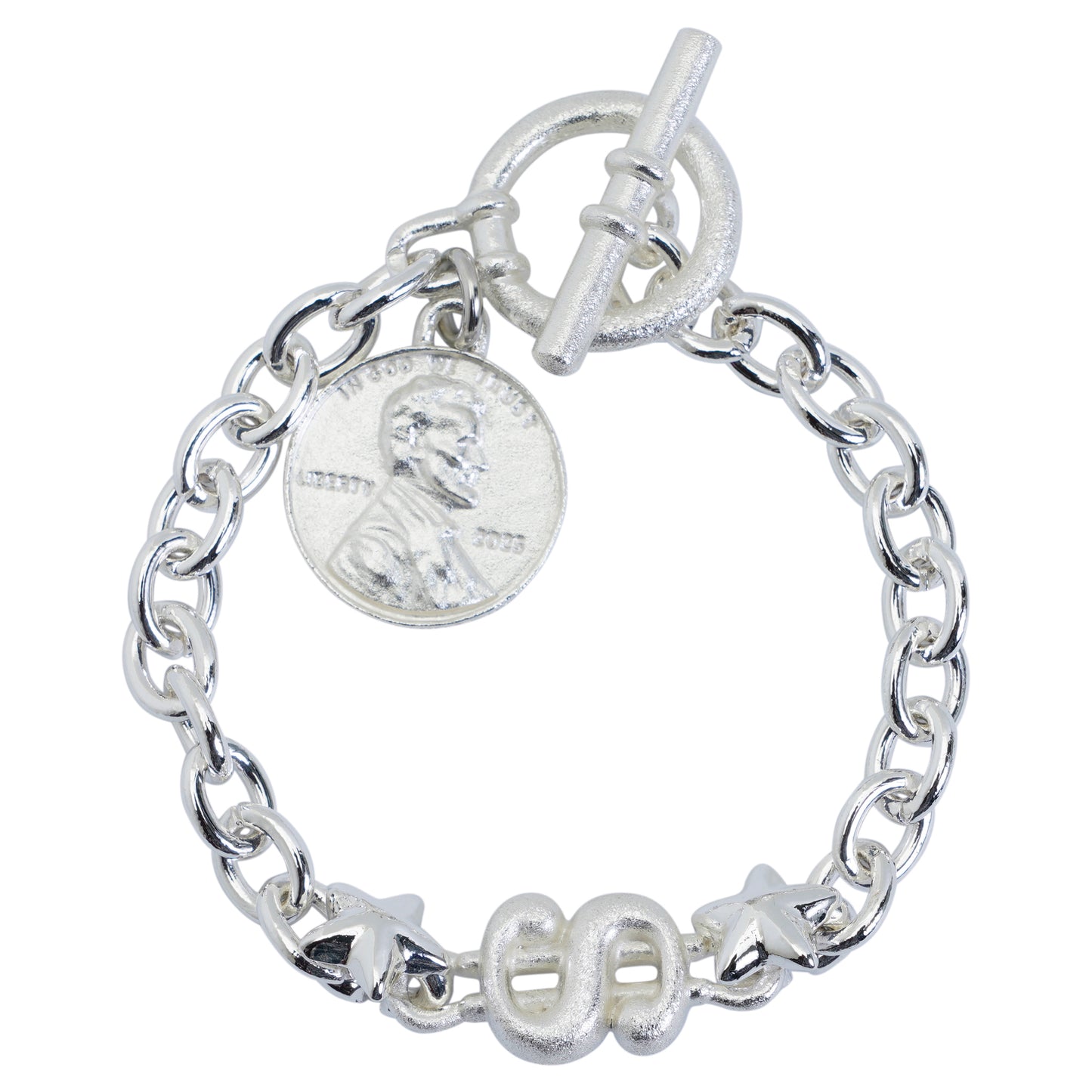 BRACELET-CHAIN - DOLLAR-SILVER / SILVER