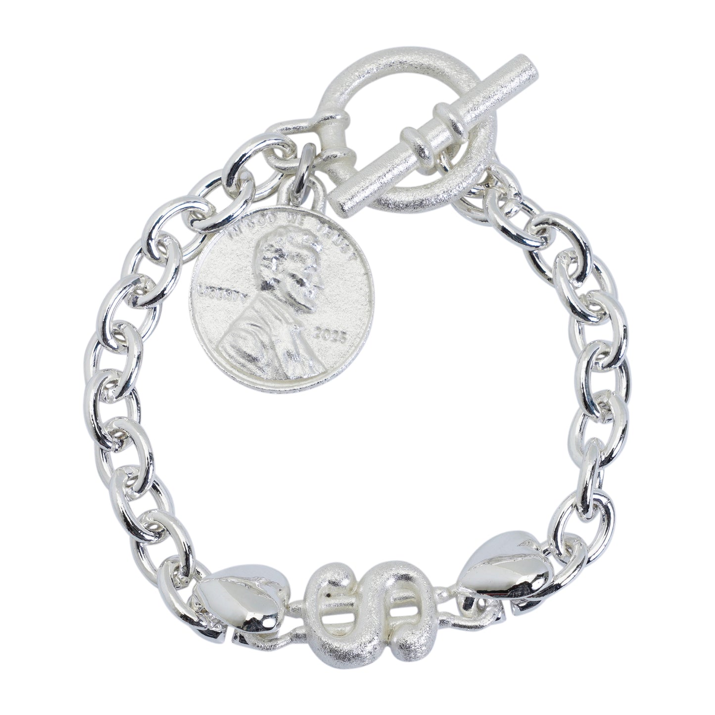 BRACELET-CHAIN - DOLLAR-SILVER / SILVER