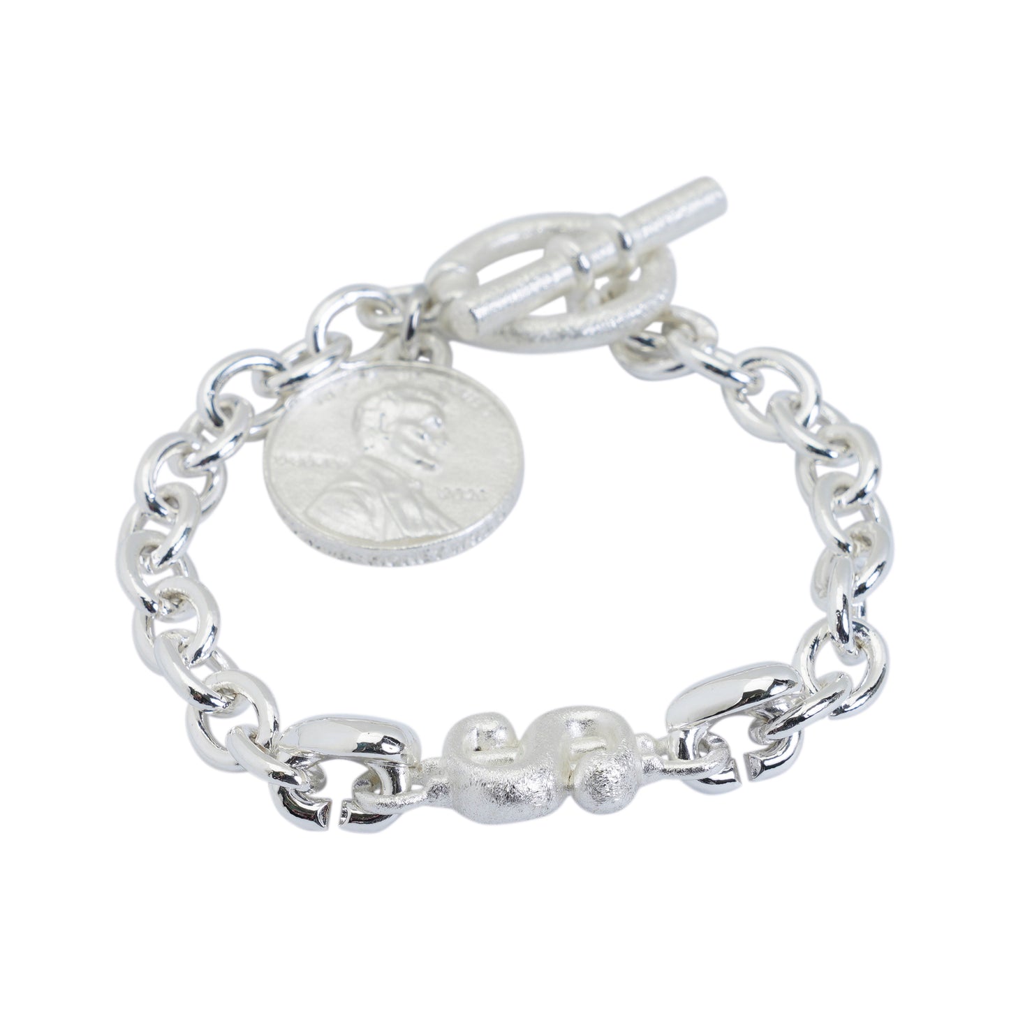 BRACELET-CHAIN - DOLLAR-SILVER / SILVER