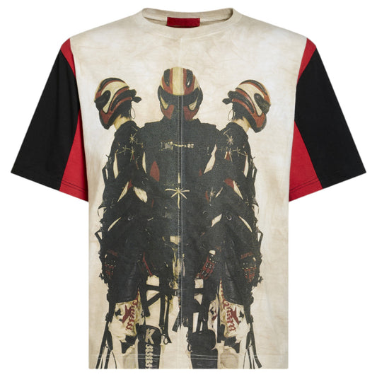 MOTO MEN PRINT T-SHIRT / WHITE