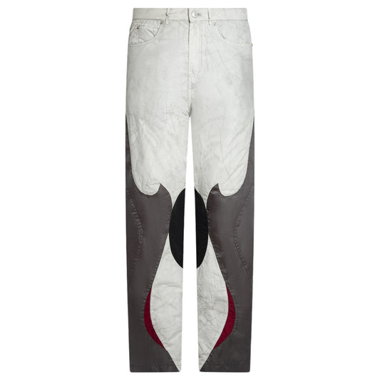 RIDER PANTS / WHITE AND GREY