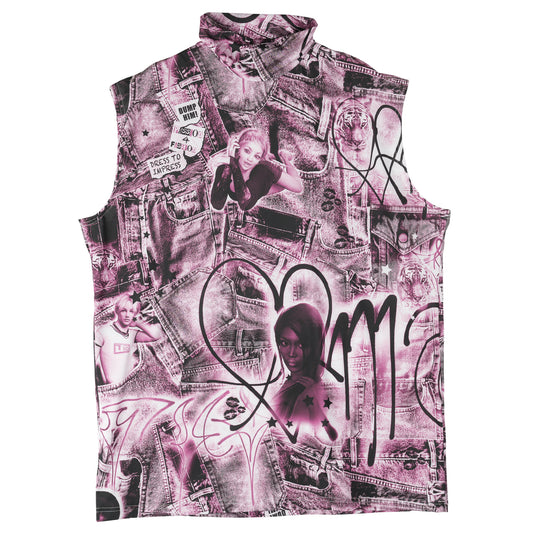 PRINTED SLEEVELESS TOP / PINK