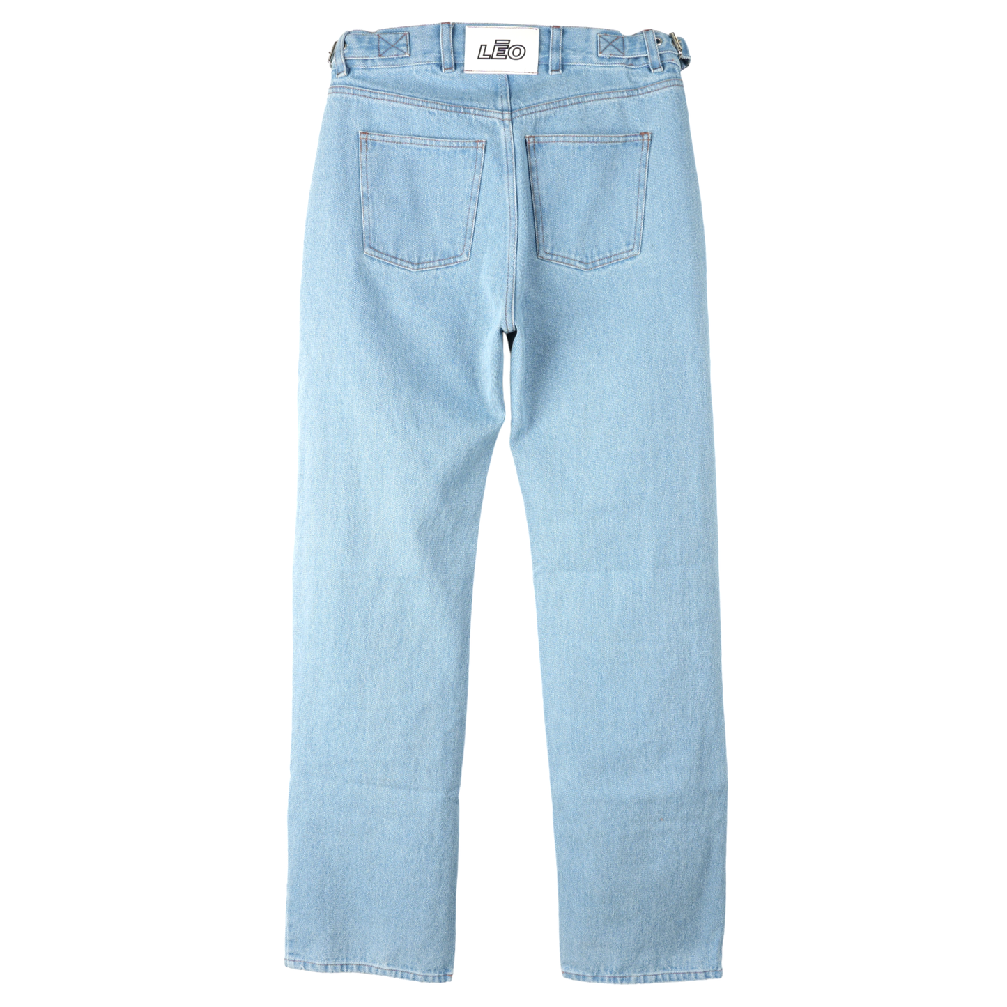 WASHED DENIM PANTS W/ SLITS / BIUE