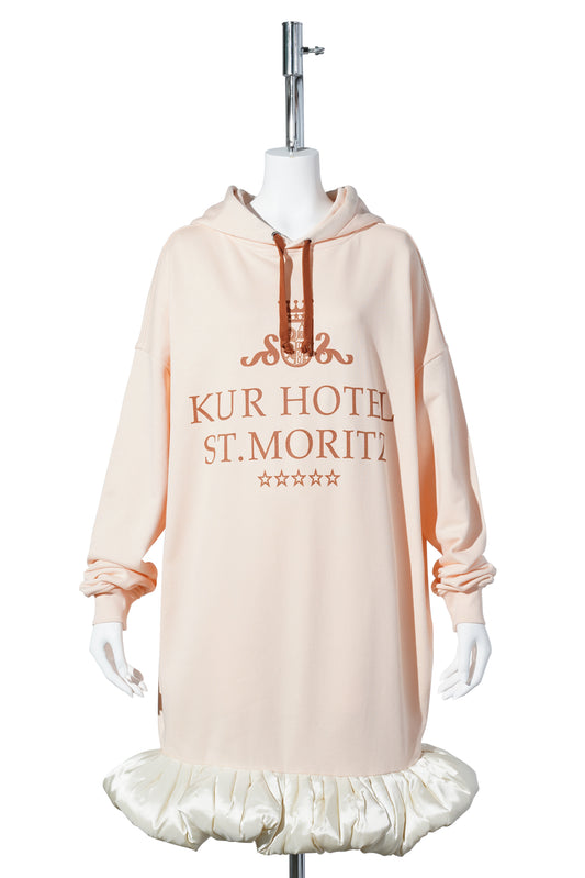 KUR HOTEL ST. MORITZ HOODIE DRESS / PEACH