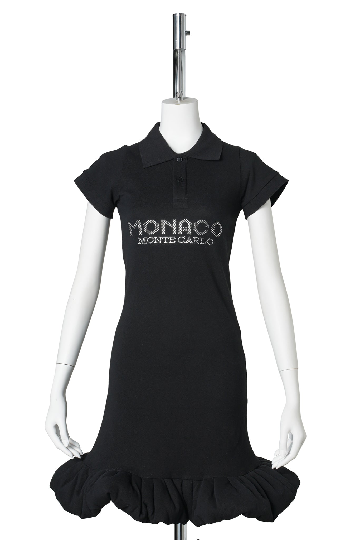 MONACO BUBBLE POLO DRESS SVAROVSKI / BLACK