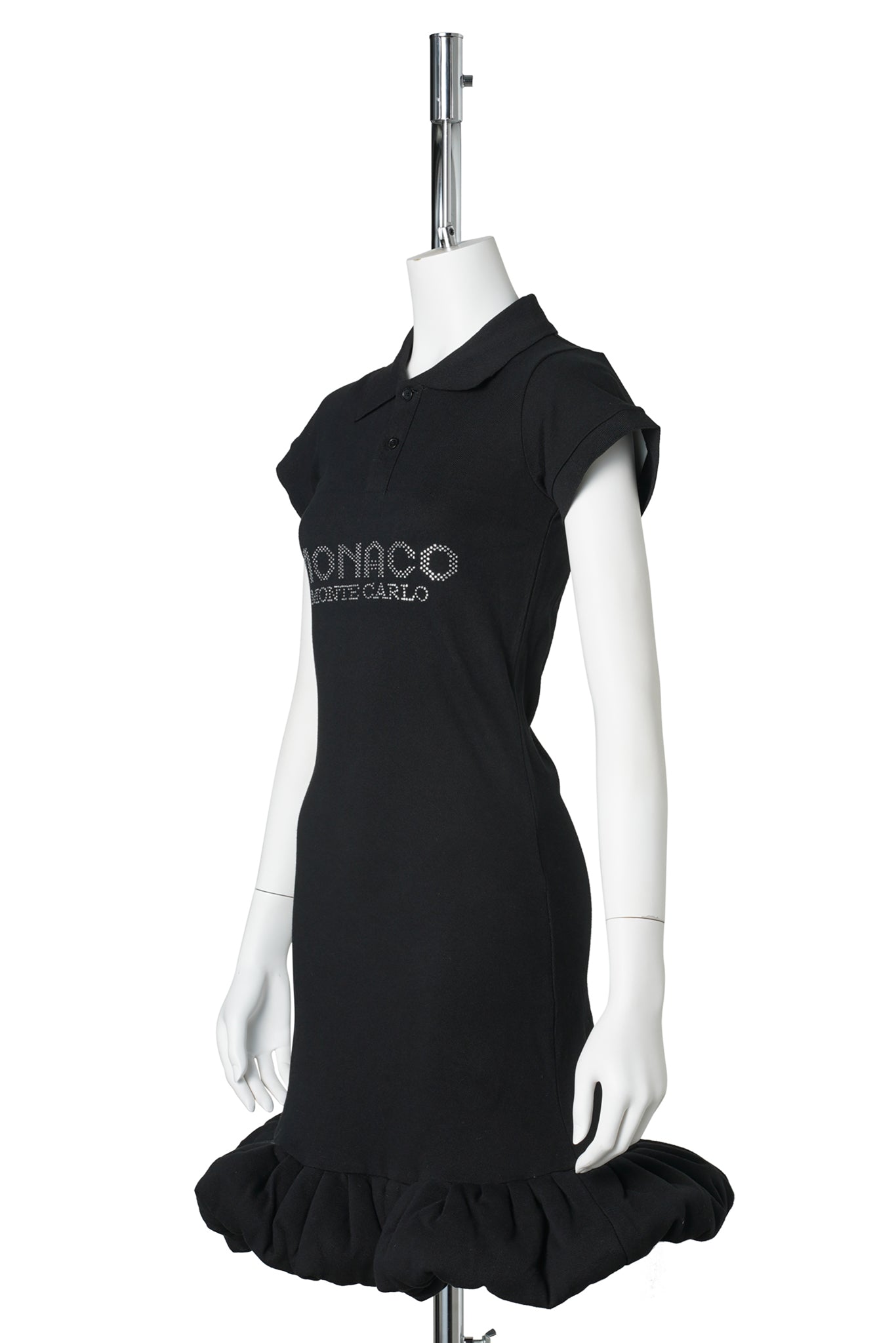 MONACO BUBBLE POLO DRESS SVAROVSKI / BLACK