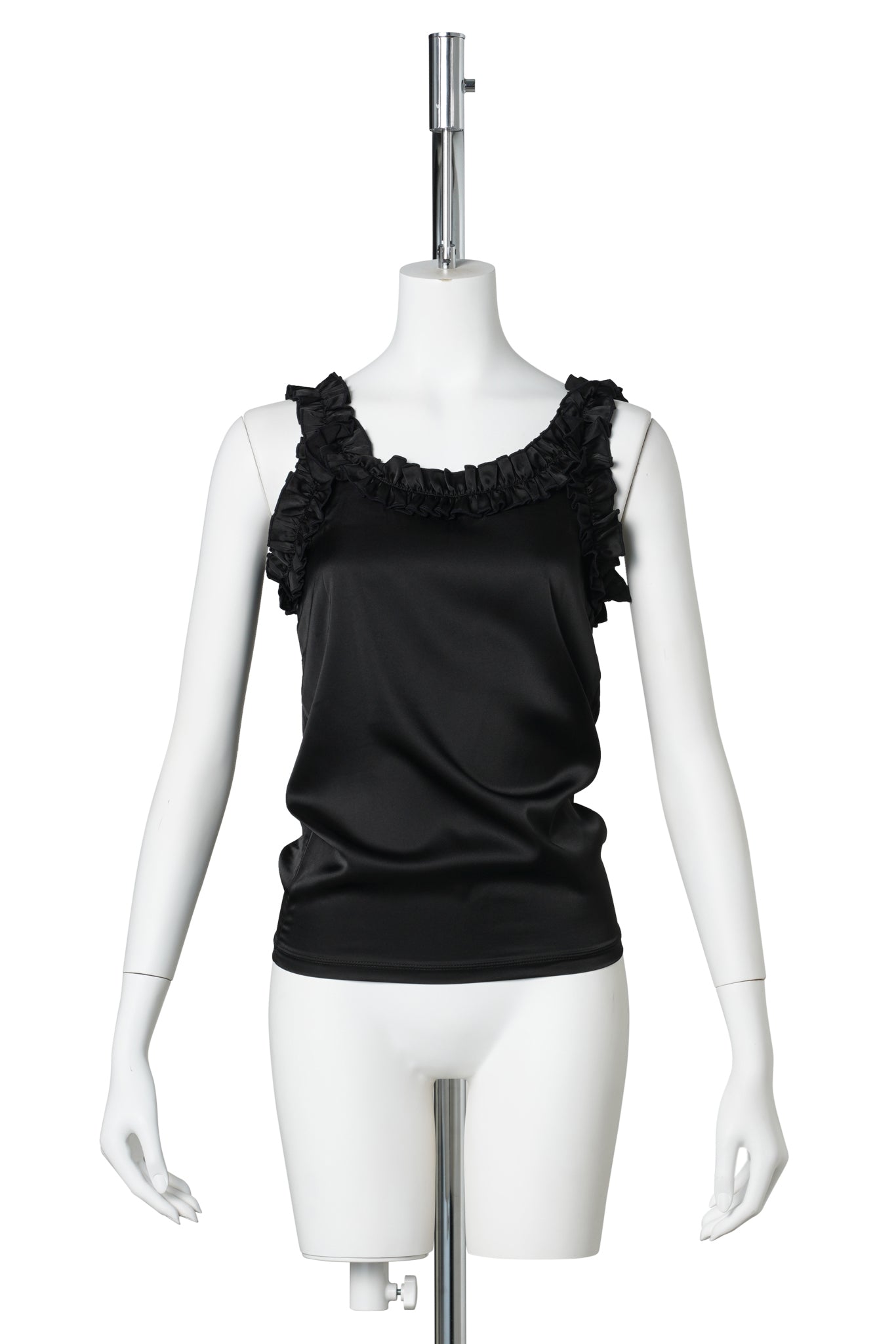 FRILLY TANK TOP / BLACK