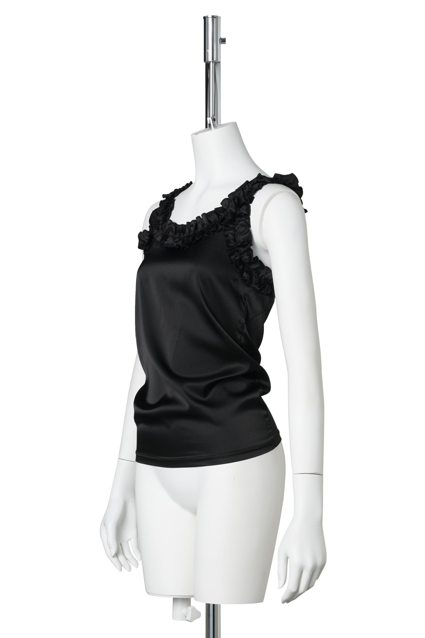 FRILLY TANK TOP / BLACK