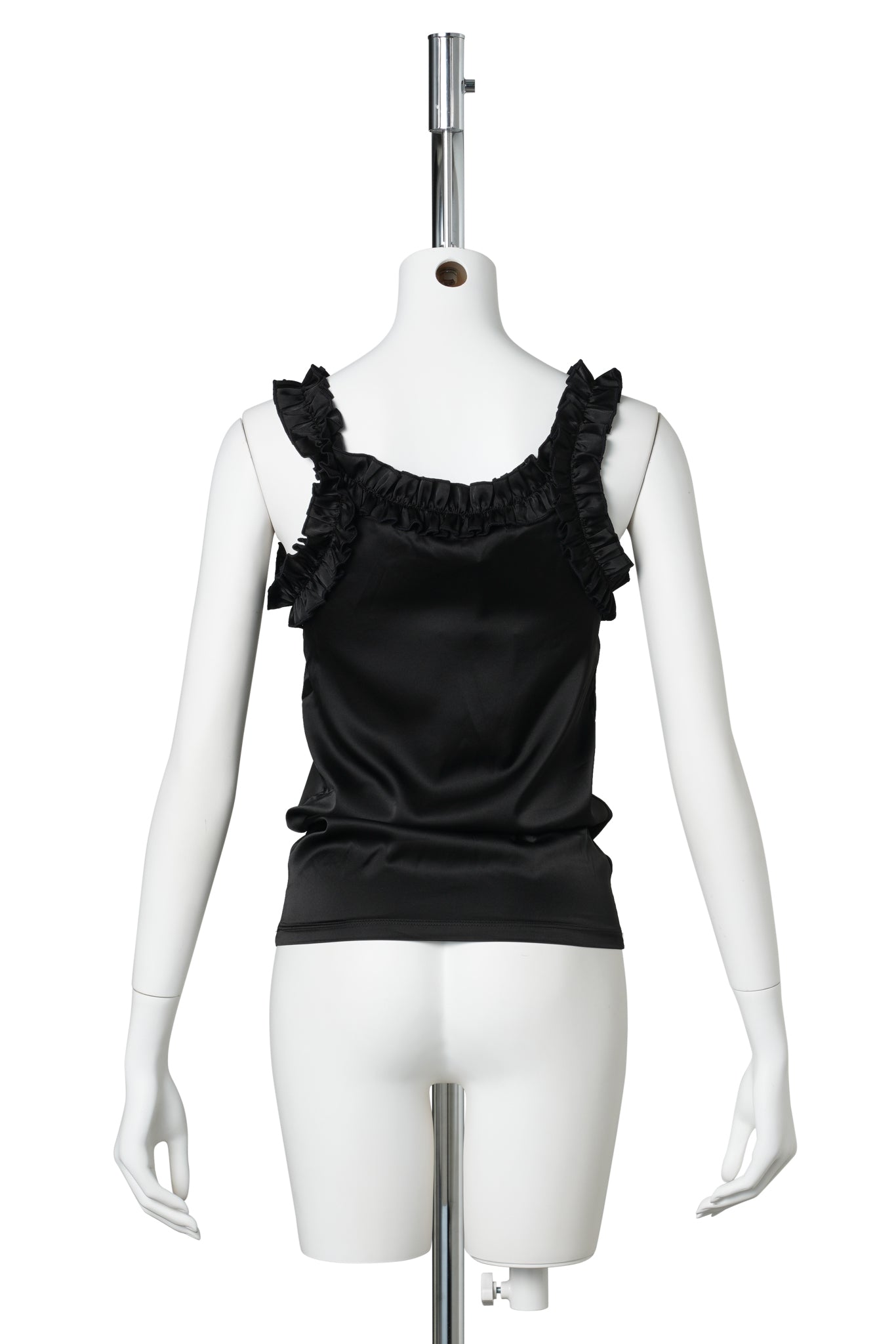 FRILLY TANK TOP / BLACK