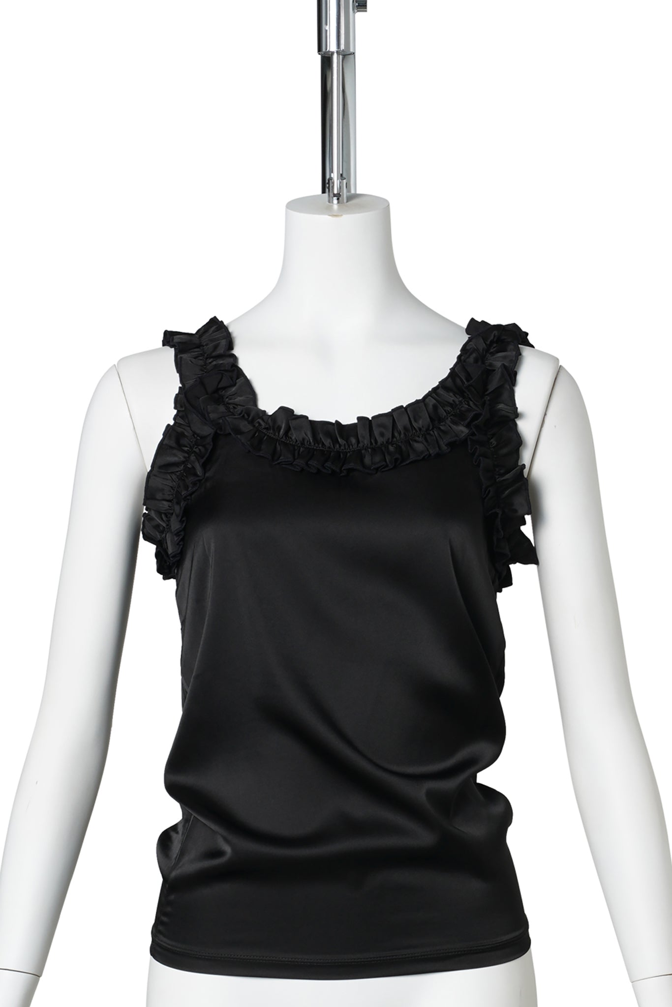 FRILLY TANK TOP / BLACK