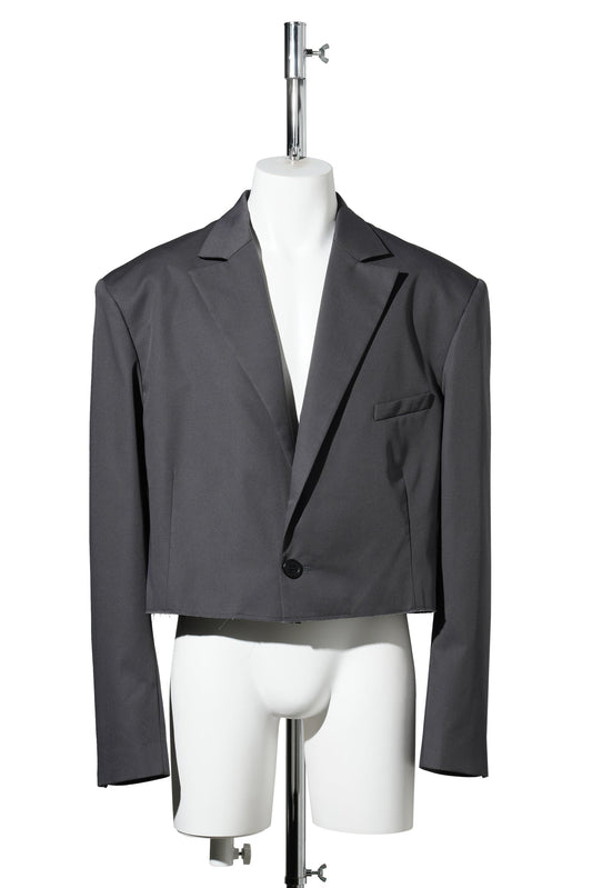 SLASHED BLAZER / SLATE GREY