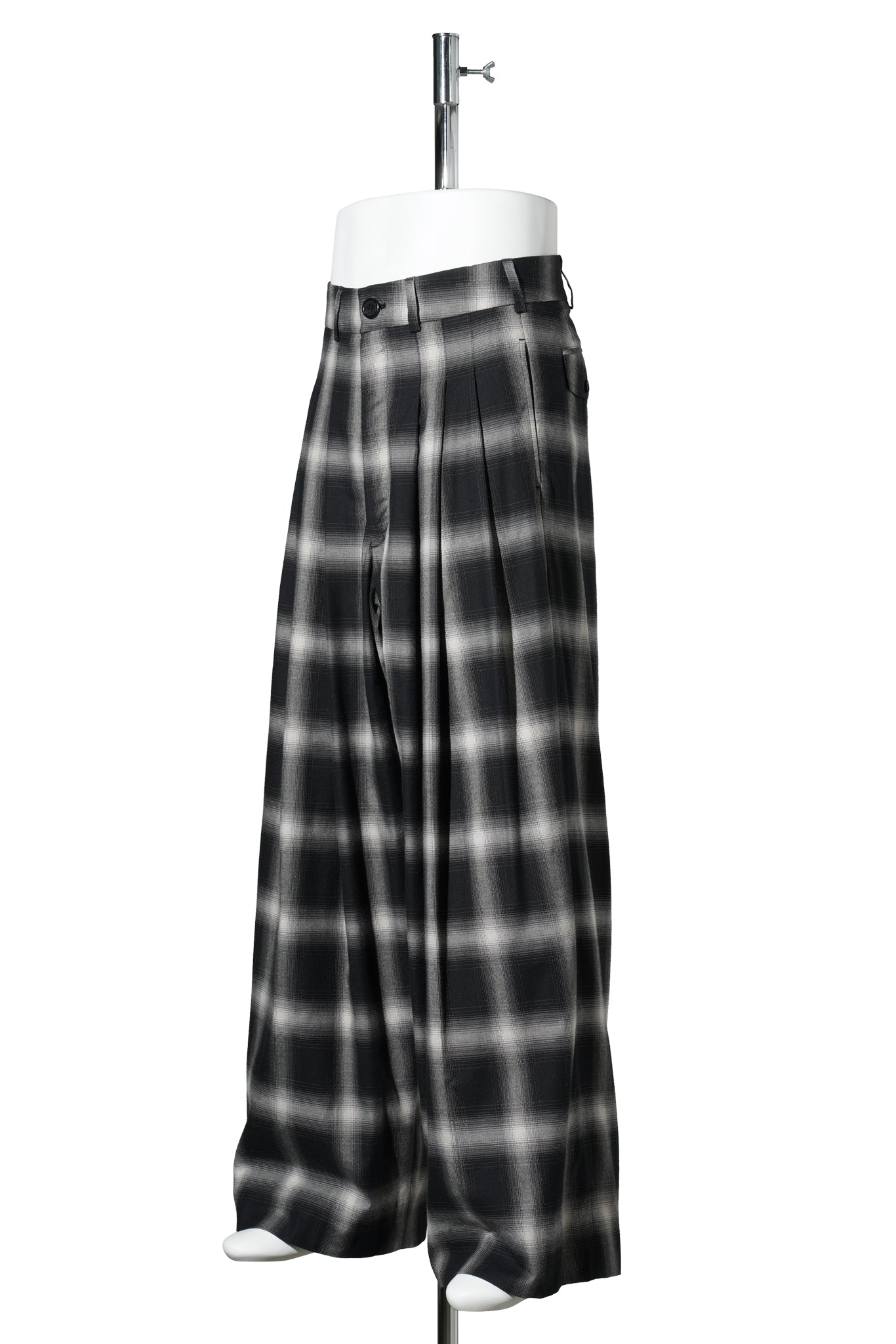 TRIPLE PLEAT TROUSERS / OMBRE CHECK