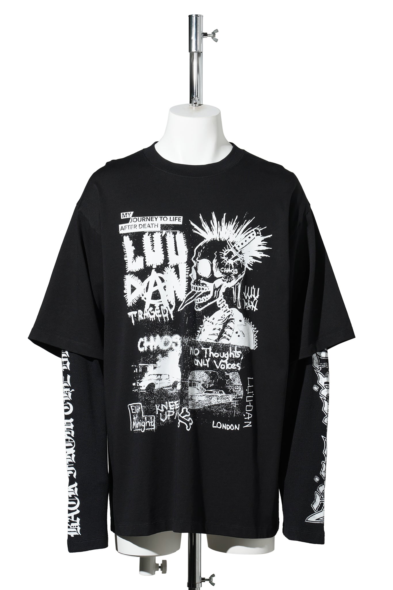 DOUBLE DECK TEE / BLACK/PUNK FLYER
