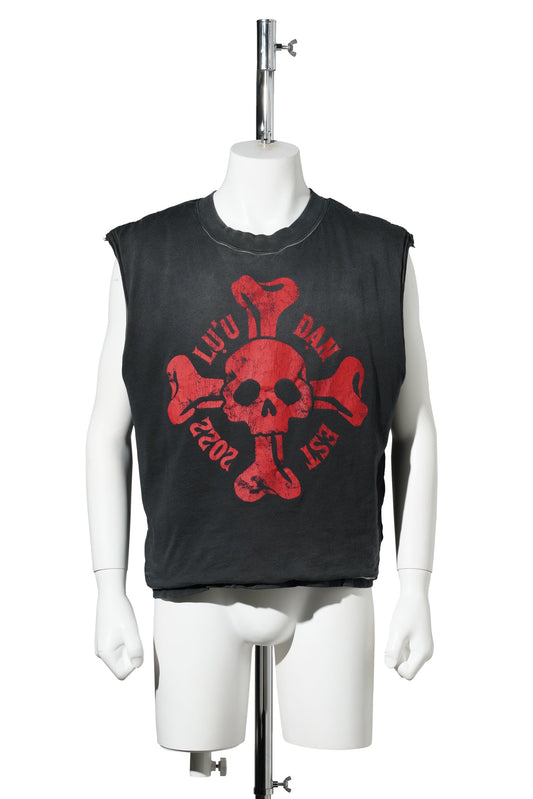 WADDED SLEEVELESS TEE / FADED BLACK