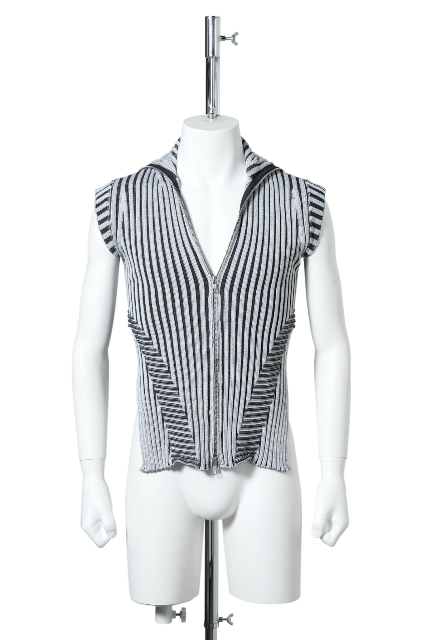 NEO KNIT ZIP TOP / WHITE/BLACK