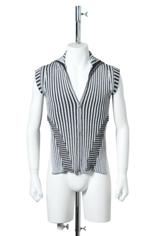 NEO KNIT ZIP TOP / WHITE/BLACK