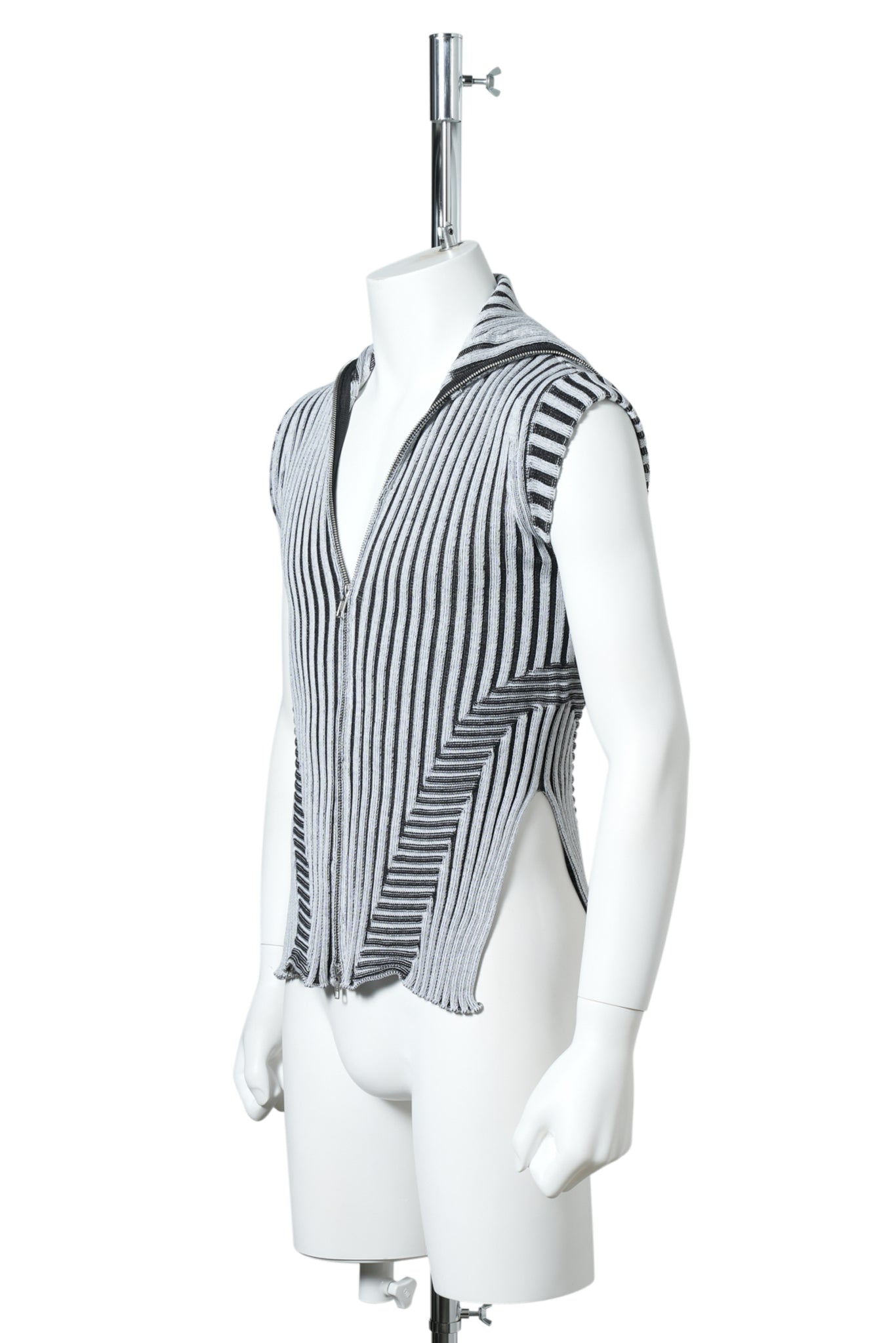 NEO KNIT ZIP TOP / WHITE/BLACK