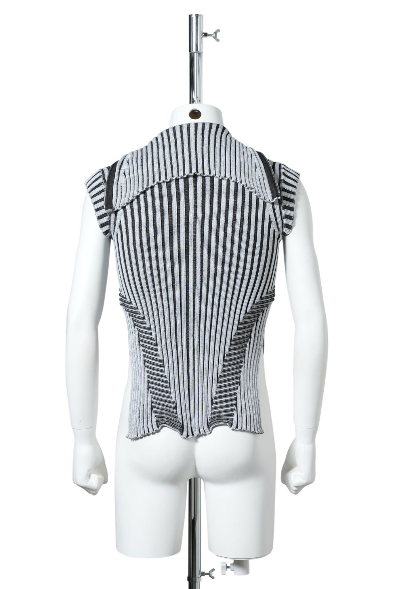 NEO KNIT ZIP TOP / WHITE/BLACK