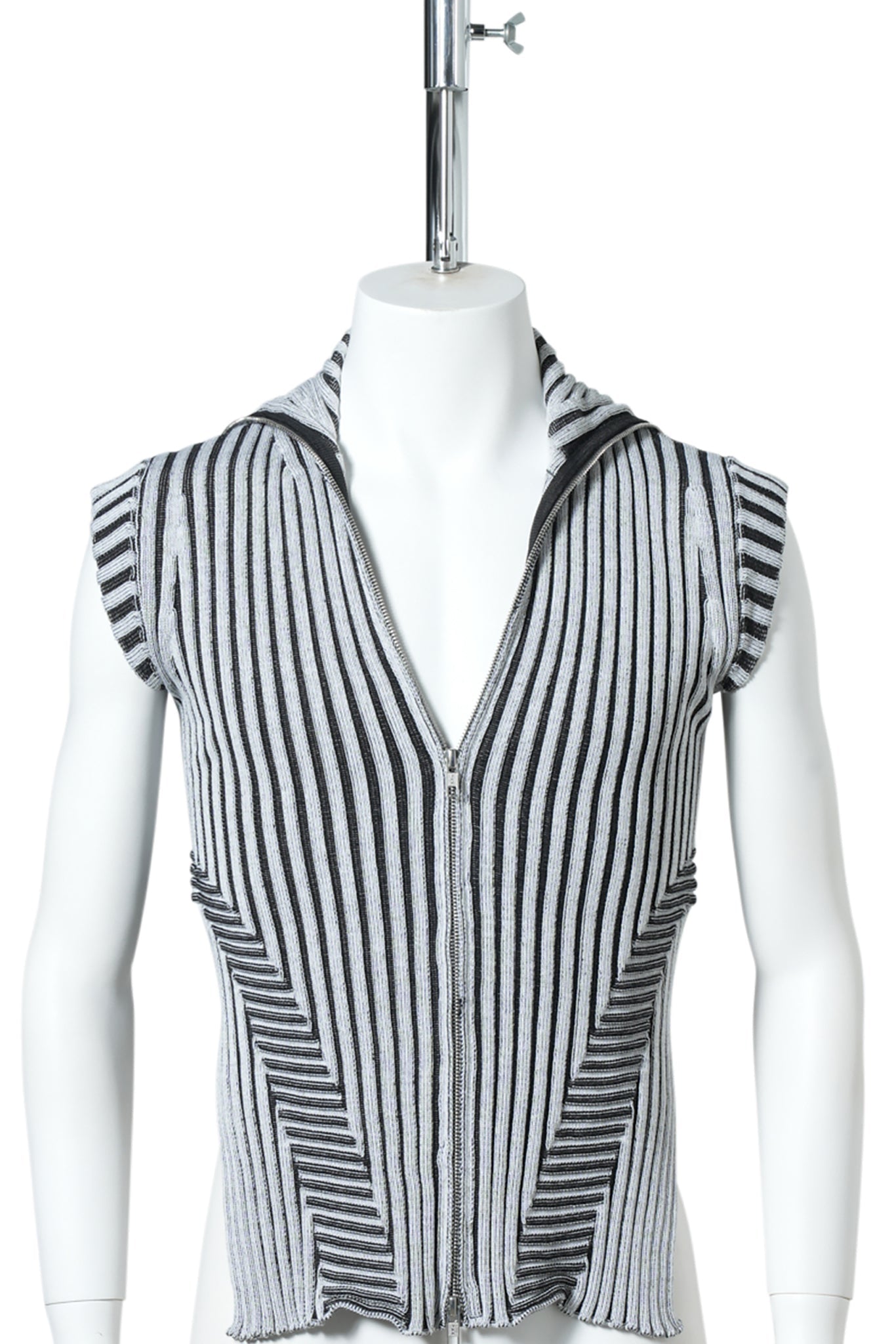 NEO KNIT ZIP TOP / WHITE/BLACK