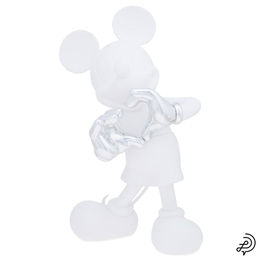 MICKEY WITH LOVE 30cm BY KELLY HOPPEN / 10:MATT WHITE & CHROMED SILVER
