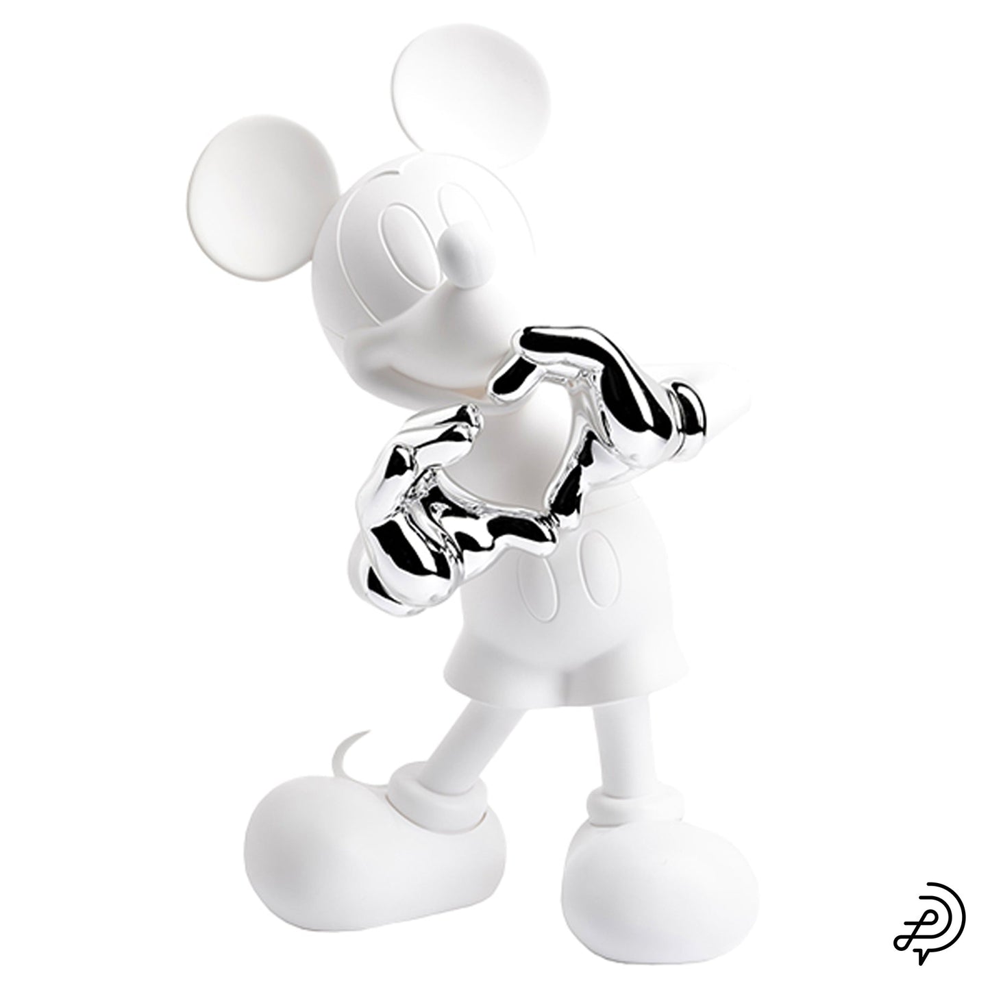 MICKEY WITH LOVE 30cm BY KELLY HOPPEN / 10:MATT WHITE & CHROMED SILVER