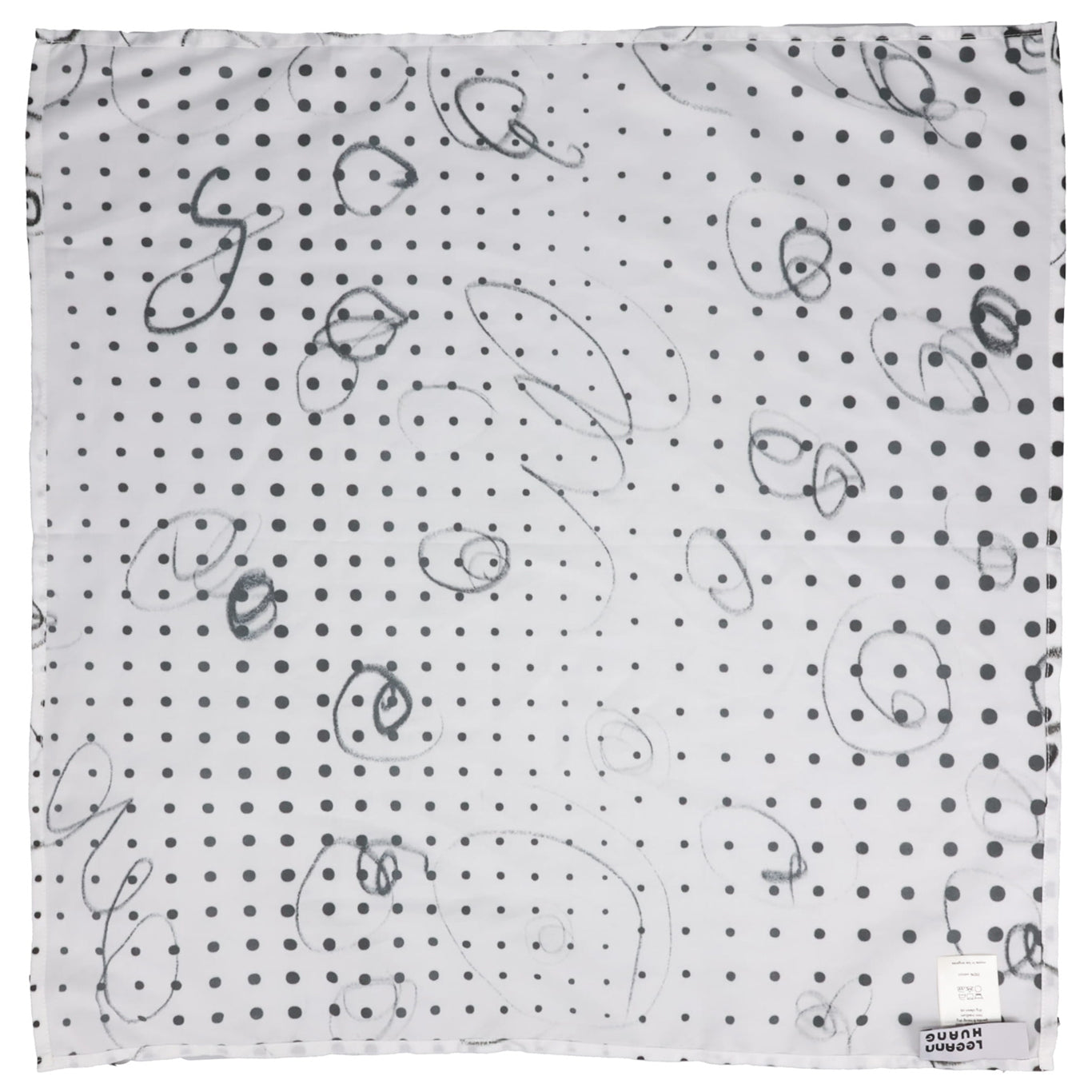 BANDANA / BLACK AND WHITE POLKA DOT