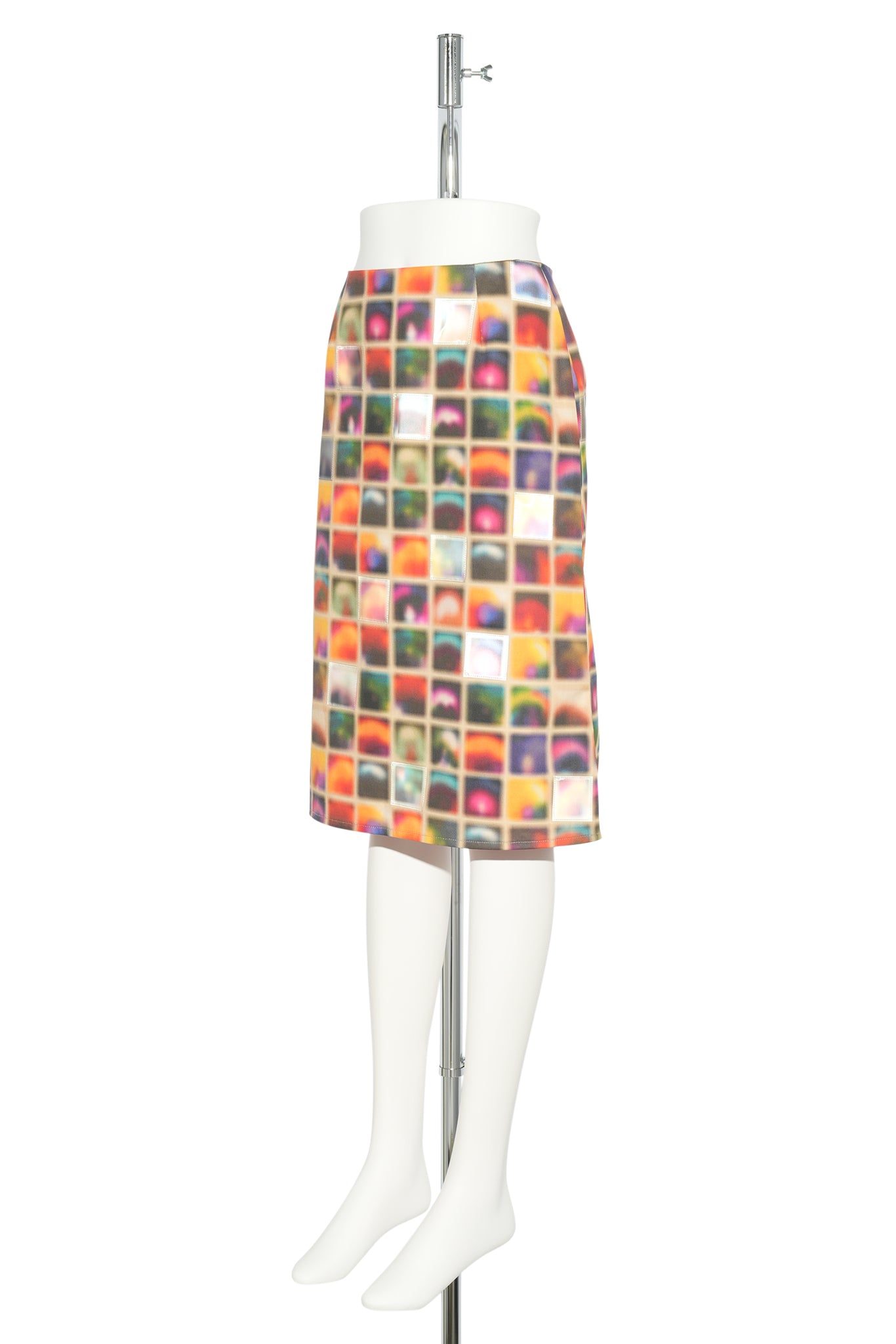 RAINBOW AURA PATCHWORK MIDI SKIRT / RAINBOW AURA
